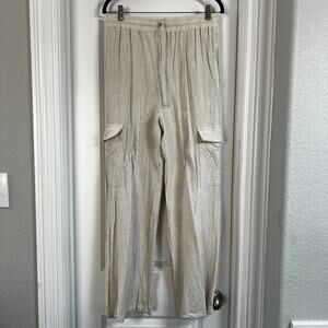 evolutionary Linen Cargo Pants | Light Cream | Size L